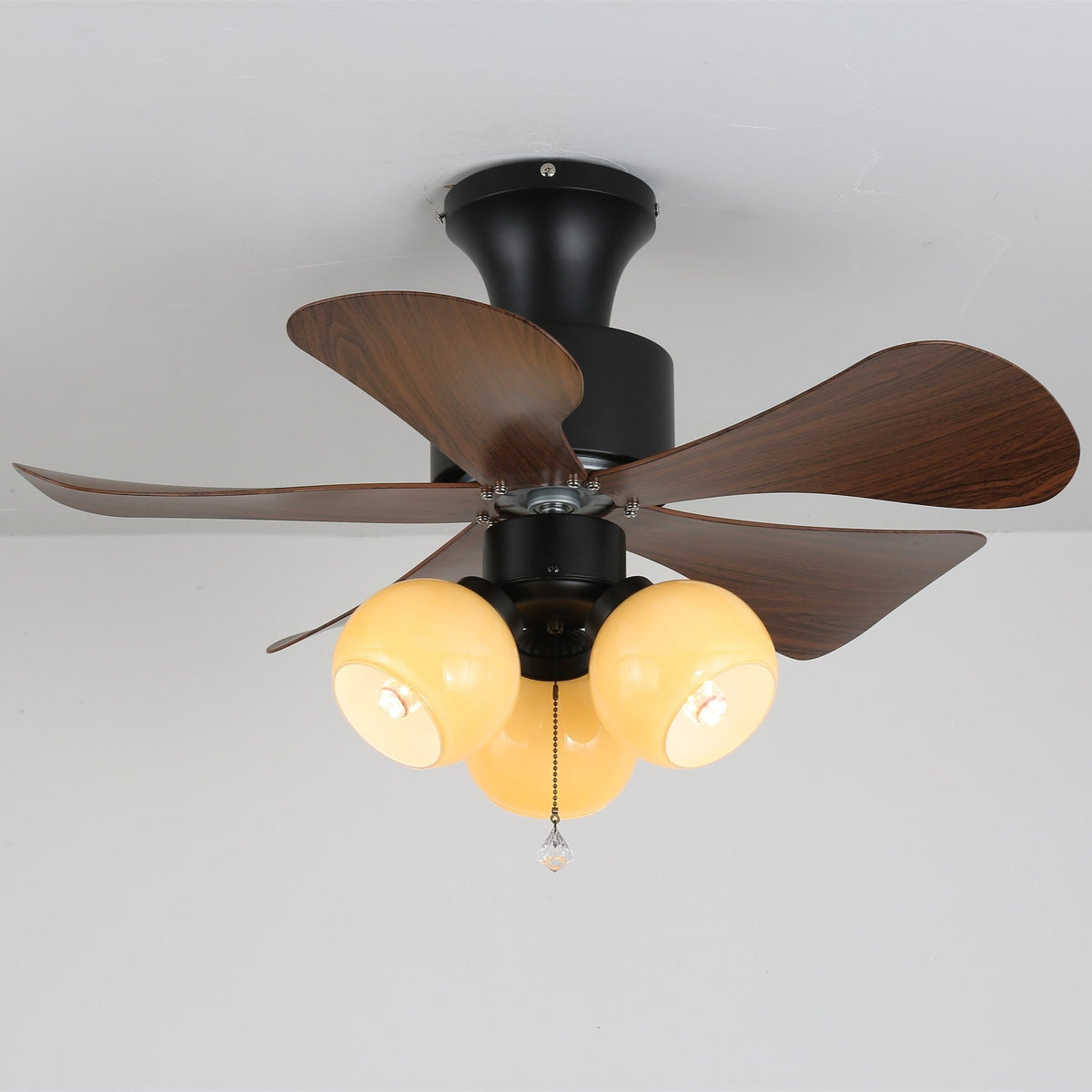 Rinania Vintage Holzaufsatz Deckenventilator mit Beleuchtung