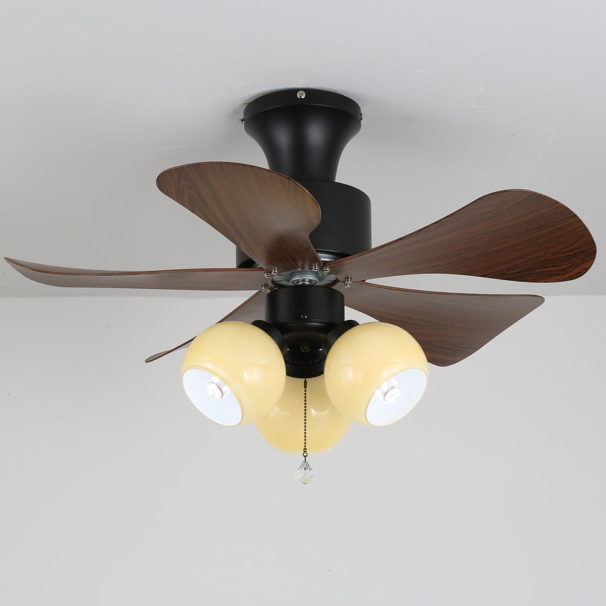 Rinania Vintage Holzaufsatz Deckenventilator mit Beleuchtung