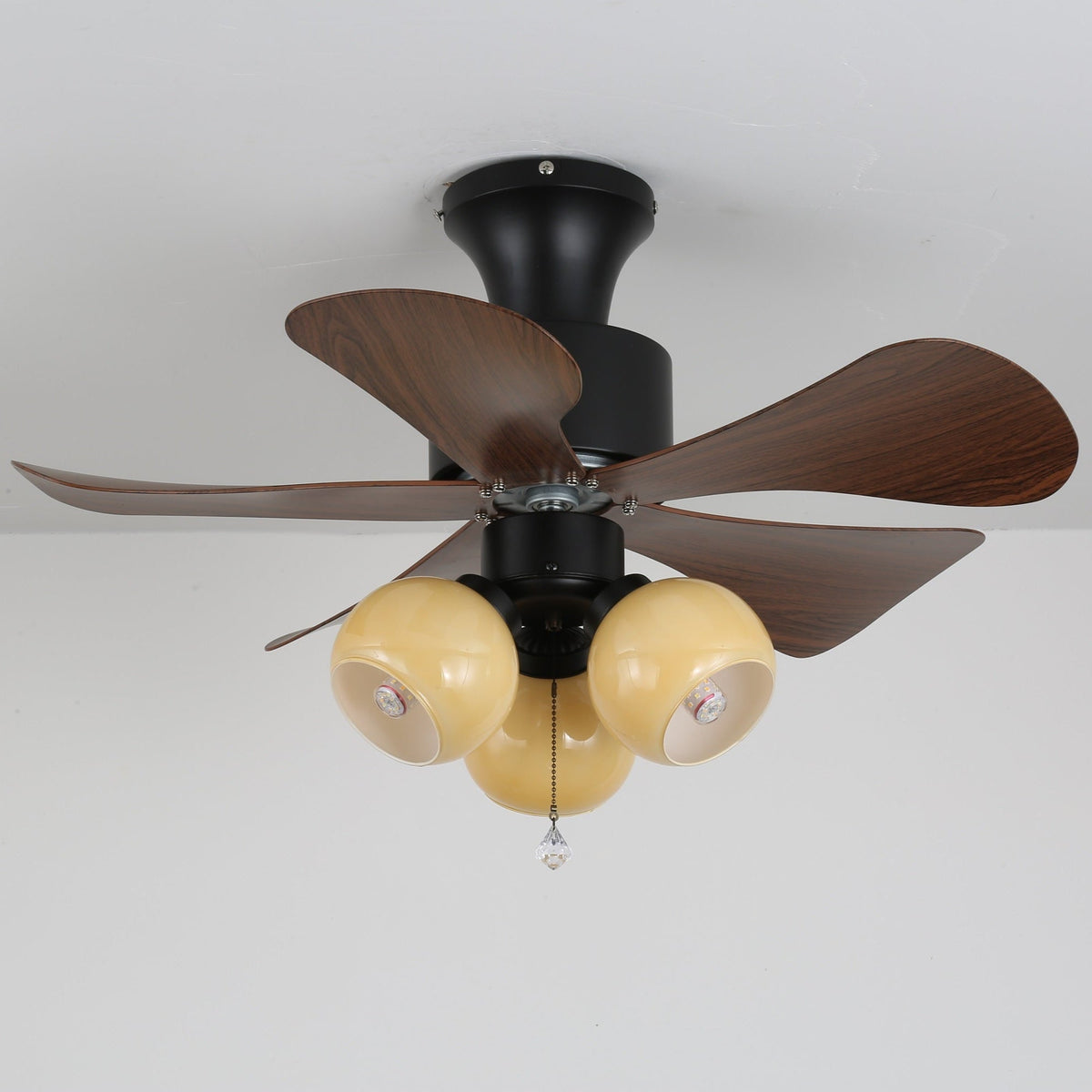 Rinania Vintage Holzaufsatz Deckenventilator mit Beleuchtung