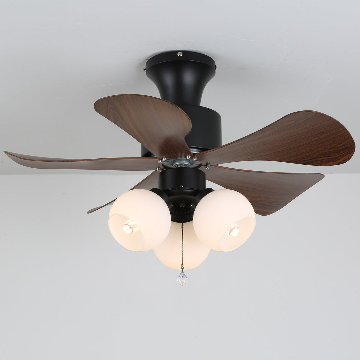 Rinania Vintage Holzaufsatz Deckenventilator mit Beleuchtung
