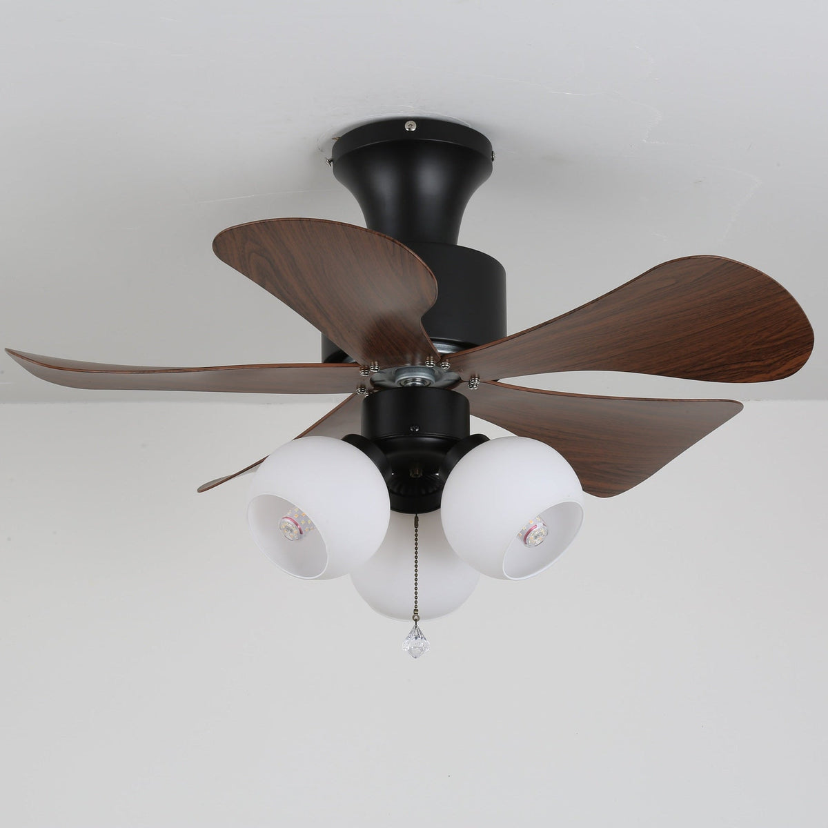 Rinania Vintage Holzaufsatz Deckenventilator mit Beleuchtung