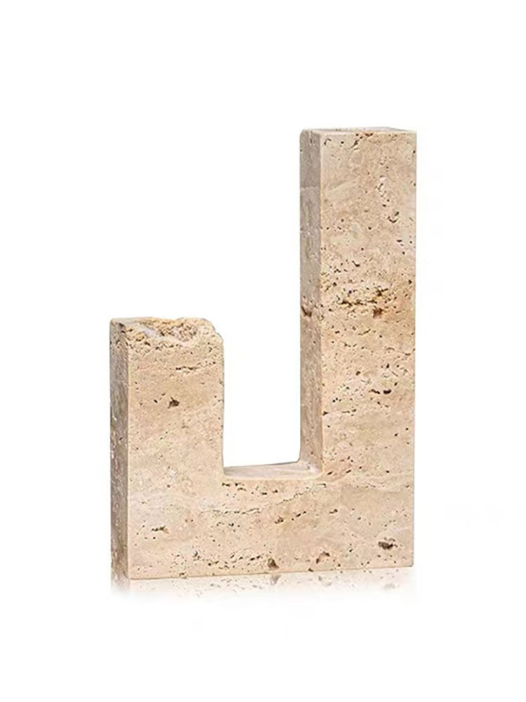 Horze Moderner Candleholder aus gelbem Travertin