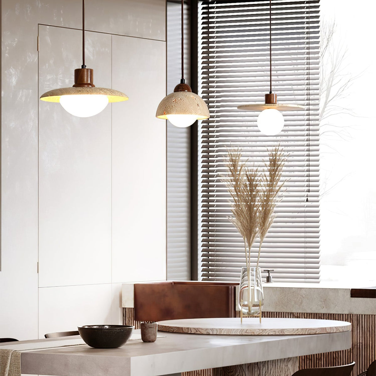 Seroaya Travertine Pendelleuchte Sechs Stil