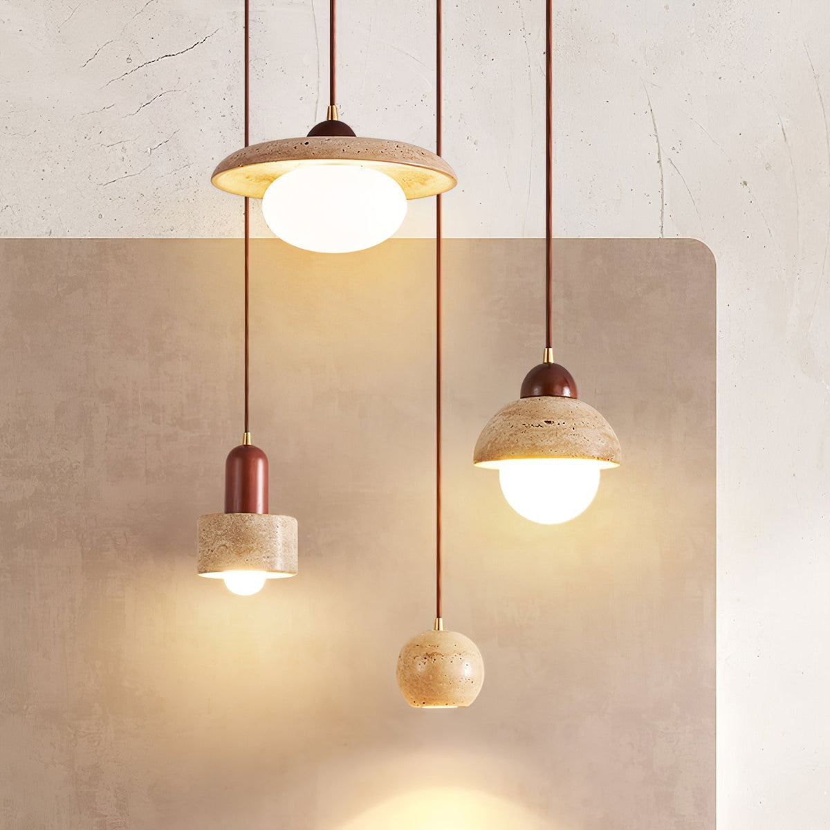 Seroaya Travertine Pendelleuchte Sechs Stil