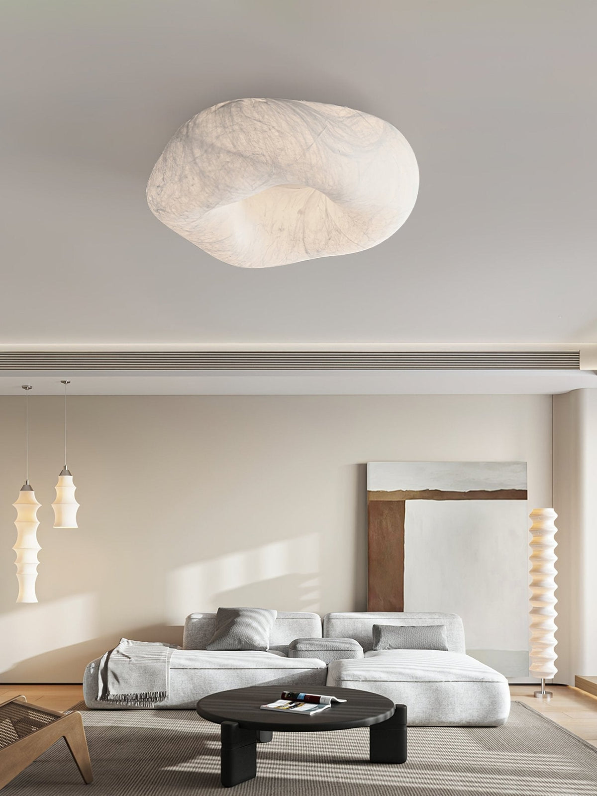 Calerelle Deckenleuchte Wolkenform Seide Elegant