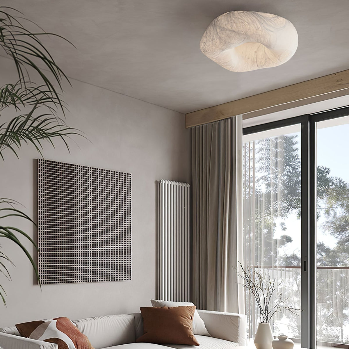 Calerelle Deckenleuchte Wolkenform Seide Elegant