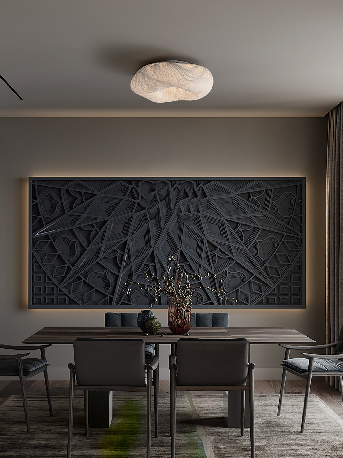Calerelle Deckenleuchte Wolkenform Seide Elegant