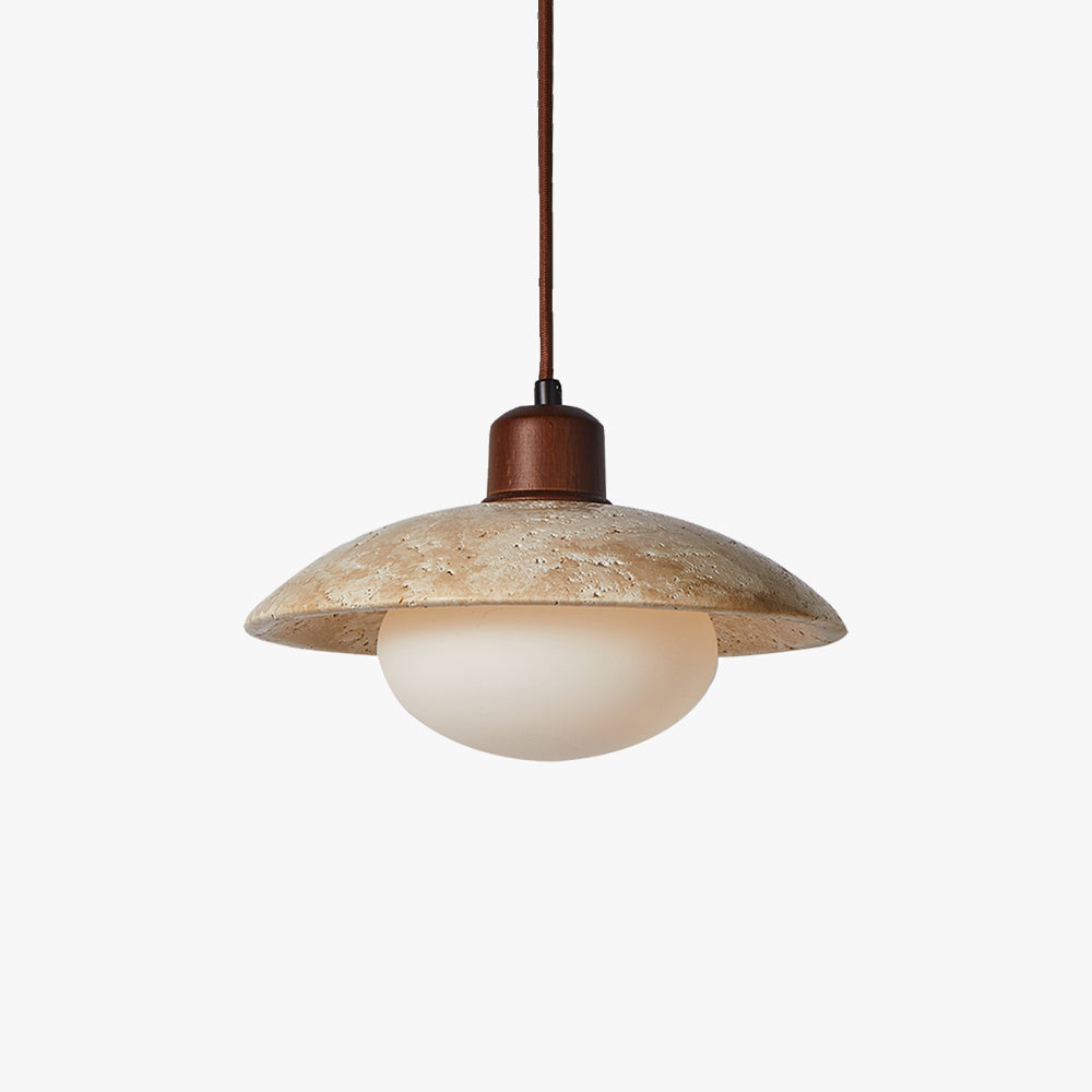 Valentina Wabi-Sabi Retro Rund Glas Stein LED Pendelleuchte Wohnzimmer Schlafzimmer