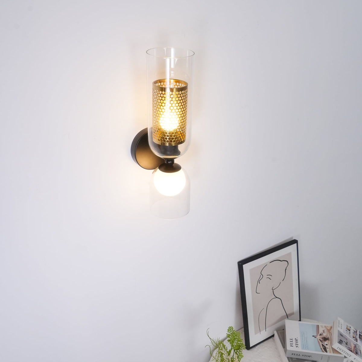 Alvynan Premium skandinavische Kunstglas-Wandleuchte