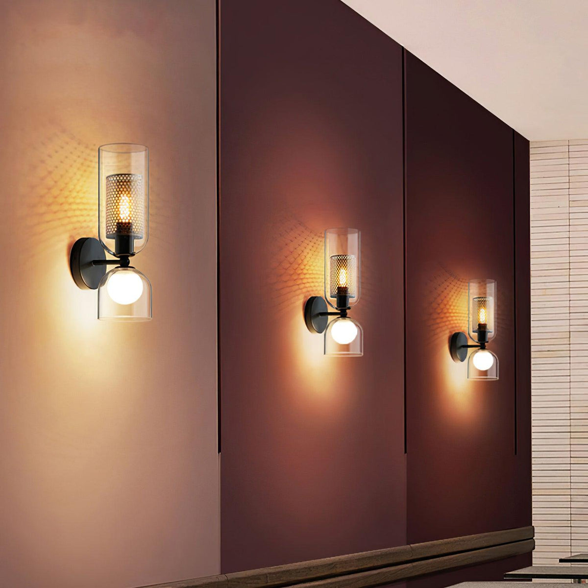 Alvynan Premium skandinavische Kunstglas-Wandleuchte