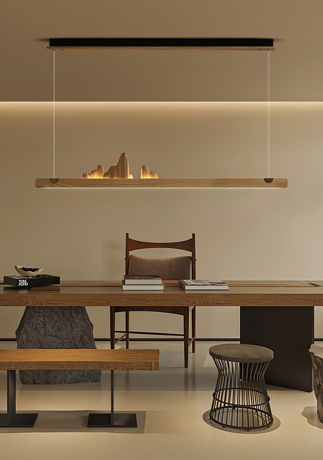 Elvaaine moderne Pendelleuchte aus Holz