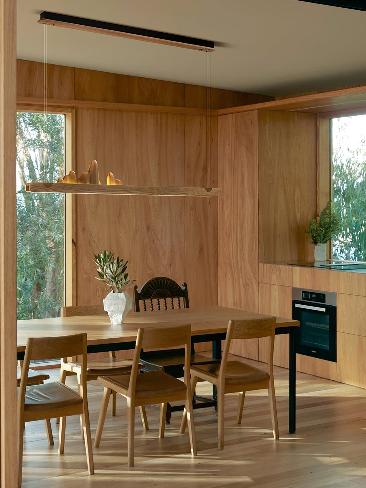 Elvaaine moderne Pendelleuchte aus Holz