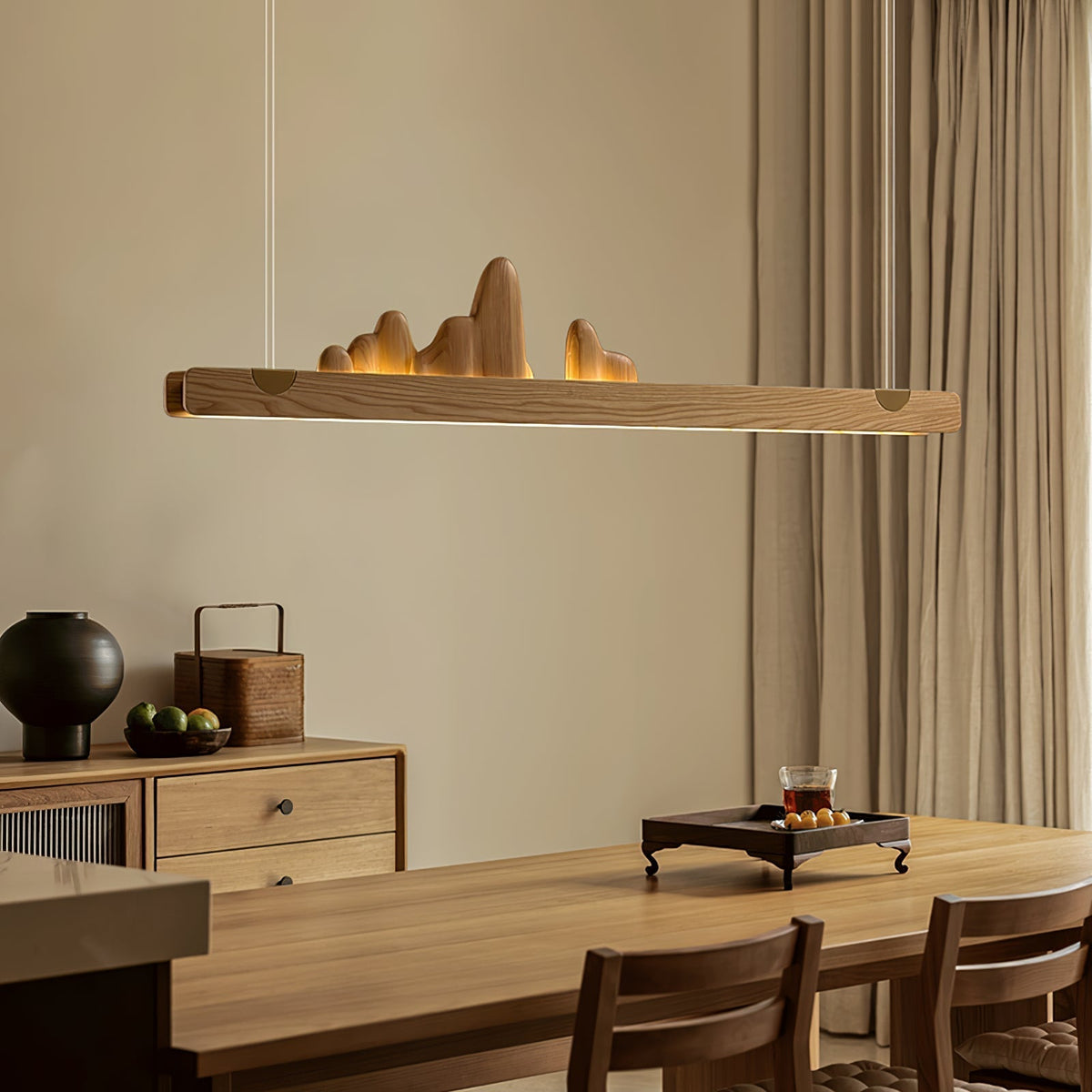 Elvaaine moderne Pendelleuchte aus Holz