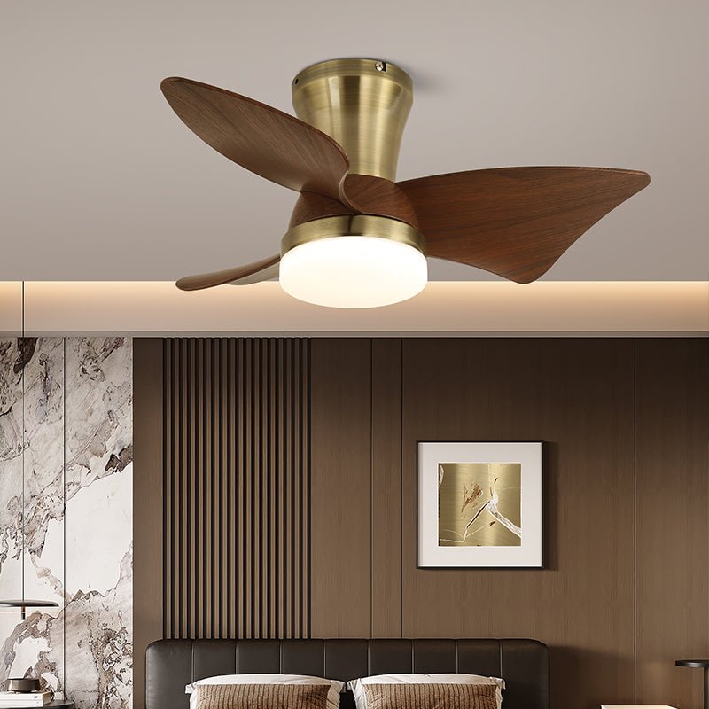 Luvora minimalistisch Deckenventilator mit Beleuchtung Holzblätter