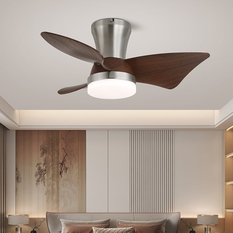 Luvora minimalistisch Deckenventilator mit Beleuchtung Holzblätter