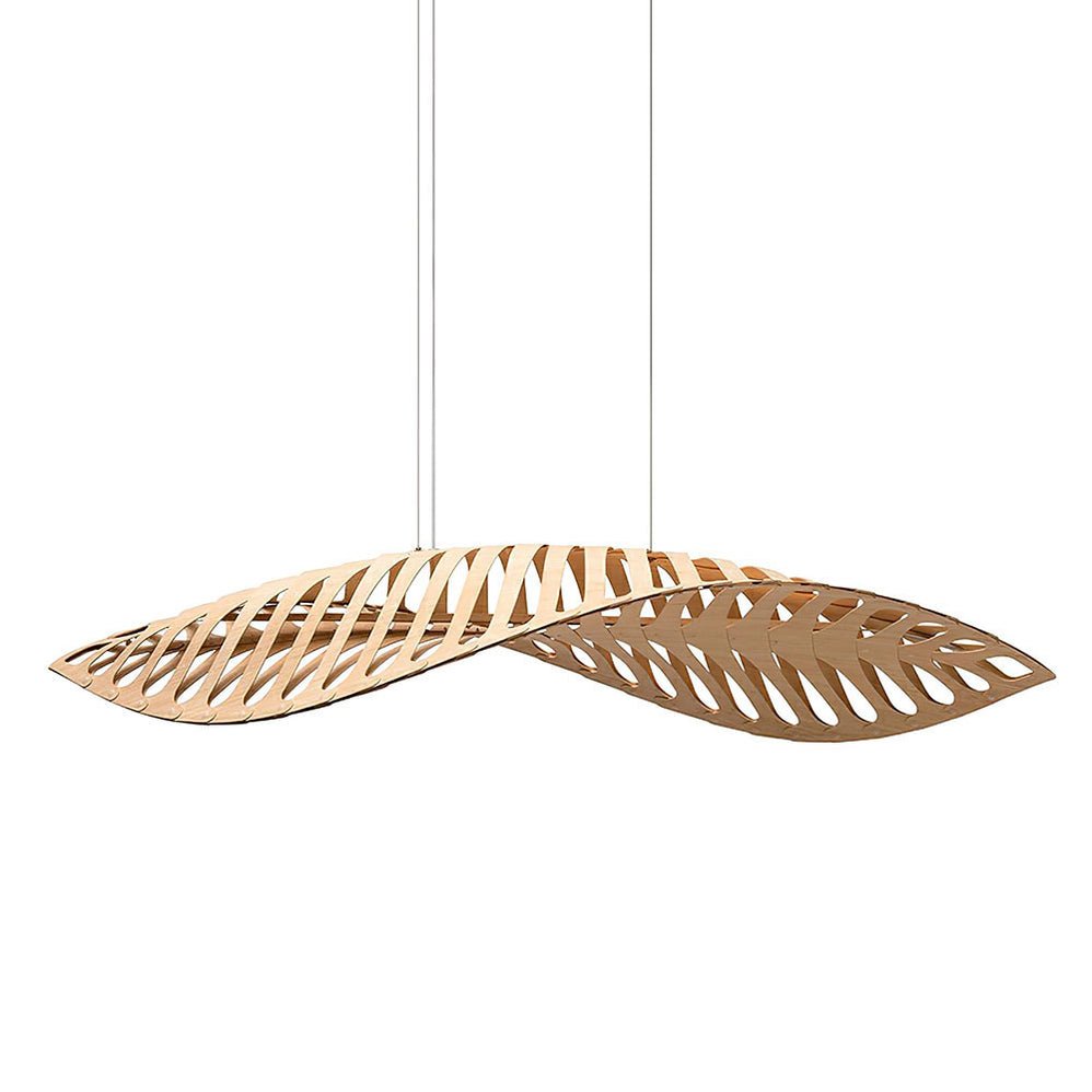 Veliren Pendelleuchte aus Holz mit Blatt-Design