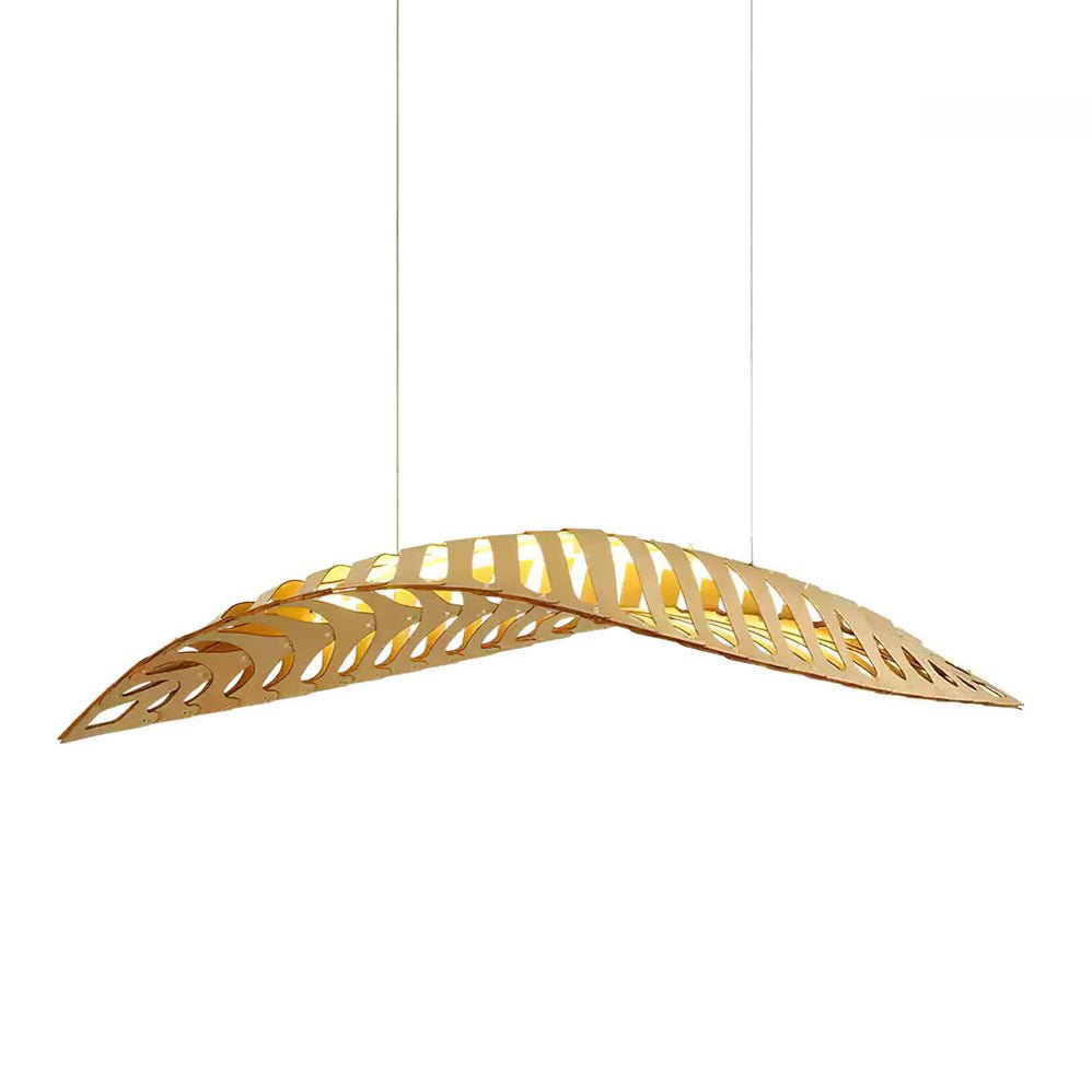 Veliren Pendelleuchte aus Holz mit Blatt-Design