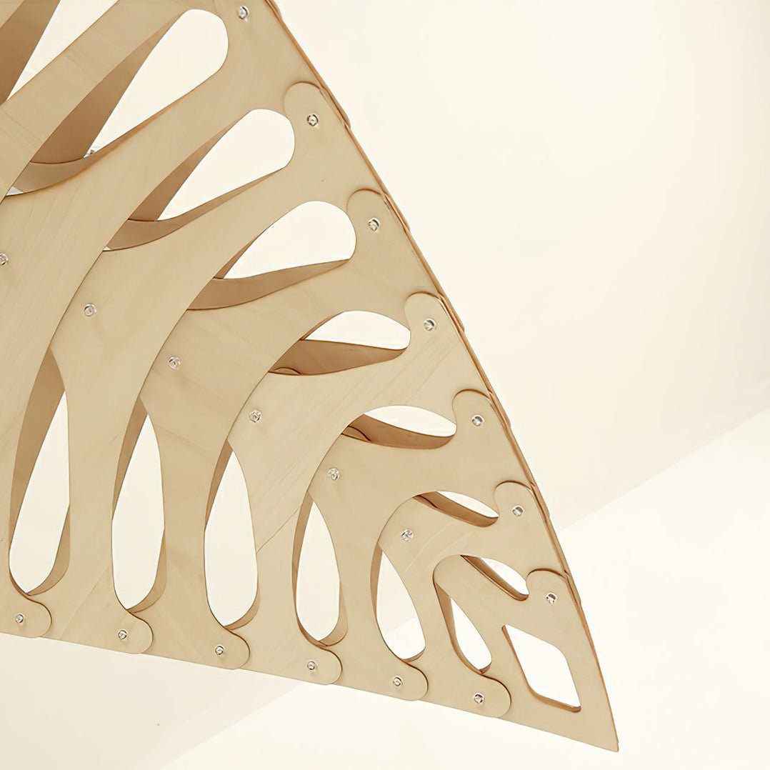 Veliren Pendelleuchte aus Holz mit Blatt-Design