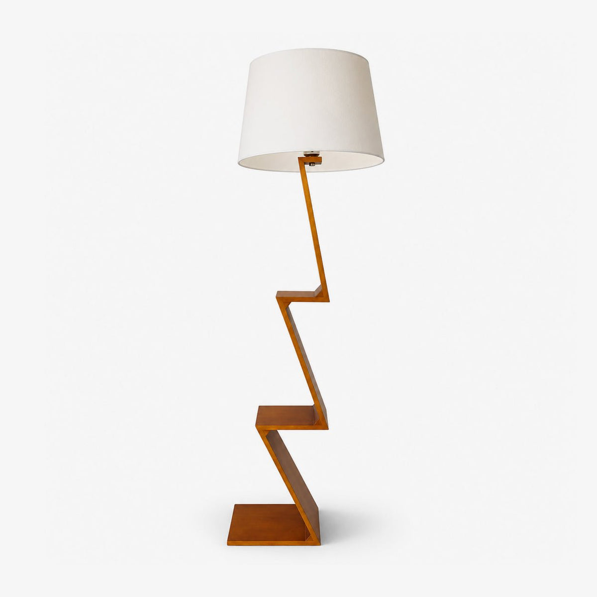Zigzag Stehleuchte aus massivem Holz
