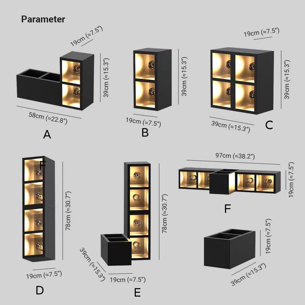 Ray Würfel Außenwandleuchte, 11 Stile Metall Glas