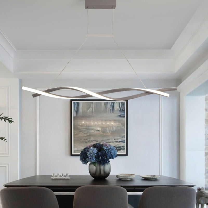 Arisha Modern Doppelte Welle LED Pendelleuchte Schwarz/Grau Ess/Wohn/Schlafzimmer Aluminium&Acrly