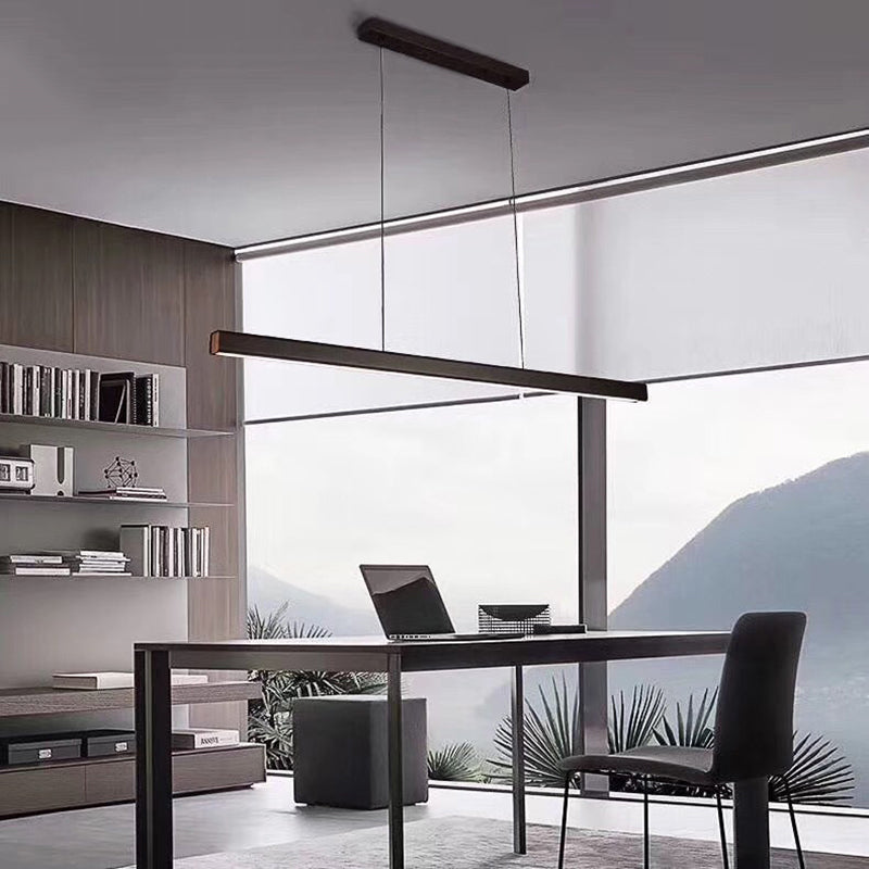 Arisha Pendelleuchte Linear  Metall&Holz Modern LED  Schwarz/Weiß  Wohnzimmer