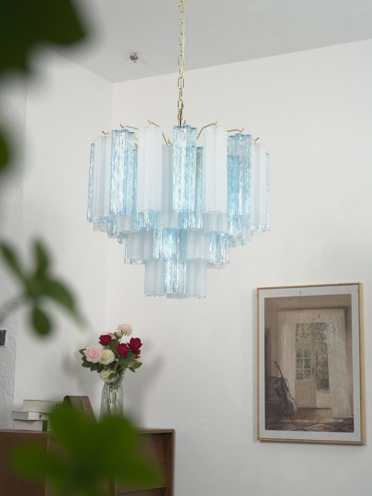 Bexy Kronleuchter aus Glas in Kaskadenform