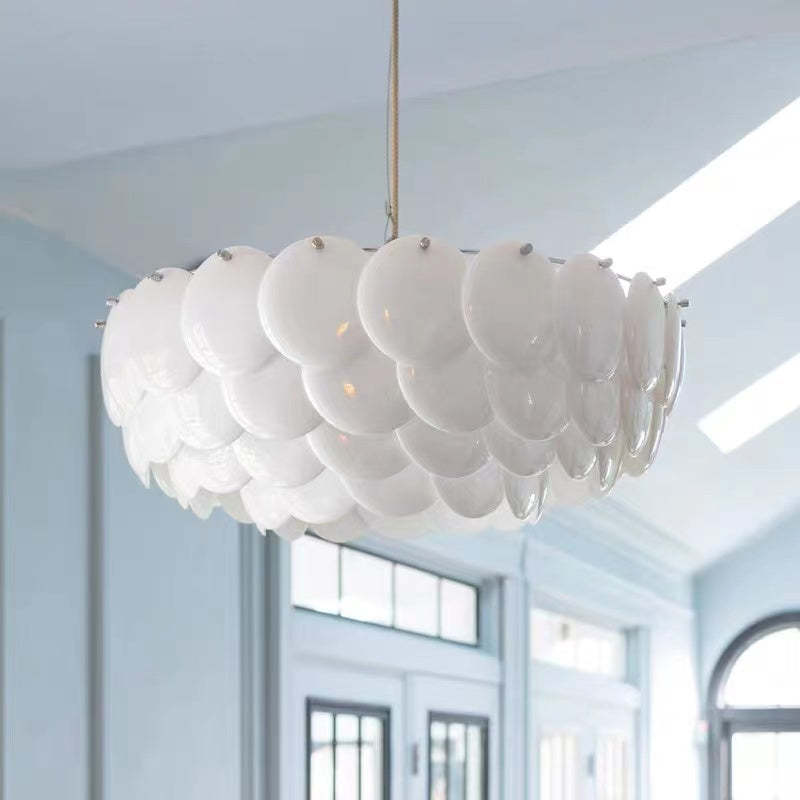 Arisha Modern LED Kronleuchter Weiß Metall Schlaf/Wohnzimmer