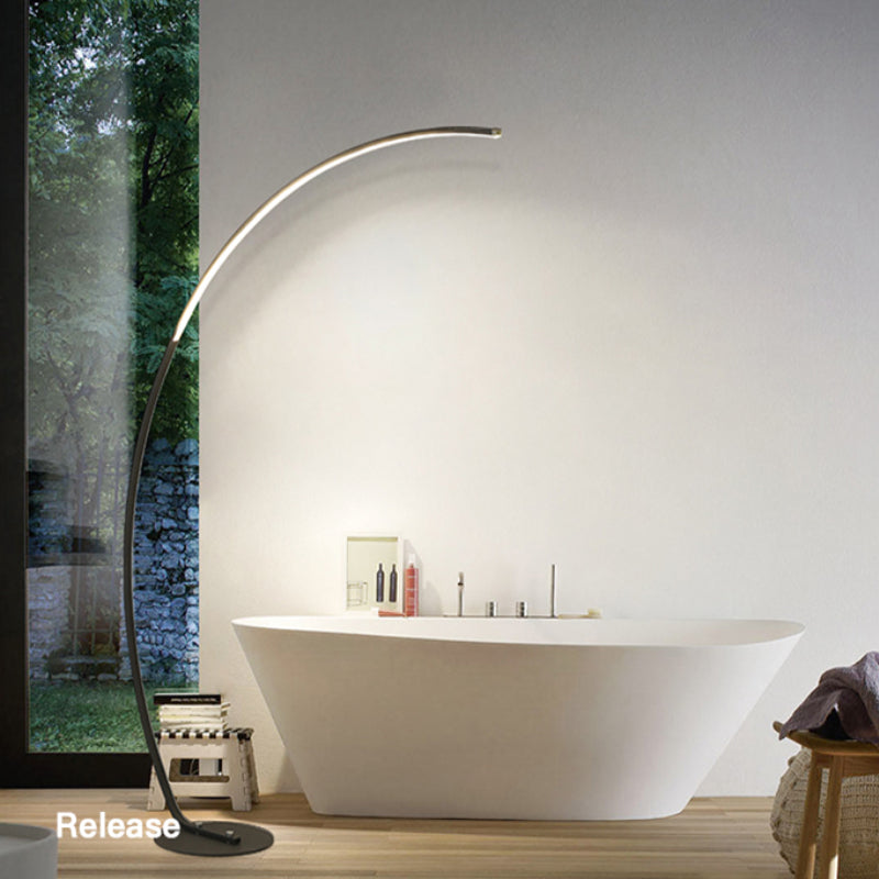 Arisha  Stehlampe Weiß/Schwarz Wohn/Schlafzimmer Arc Modern LED