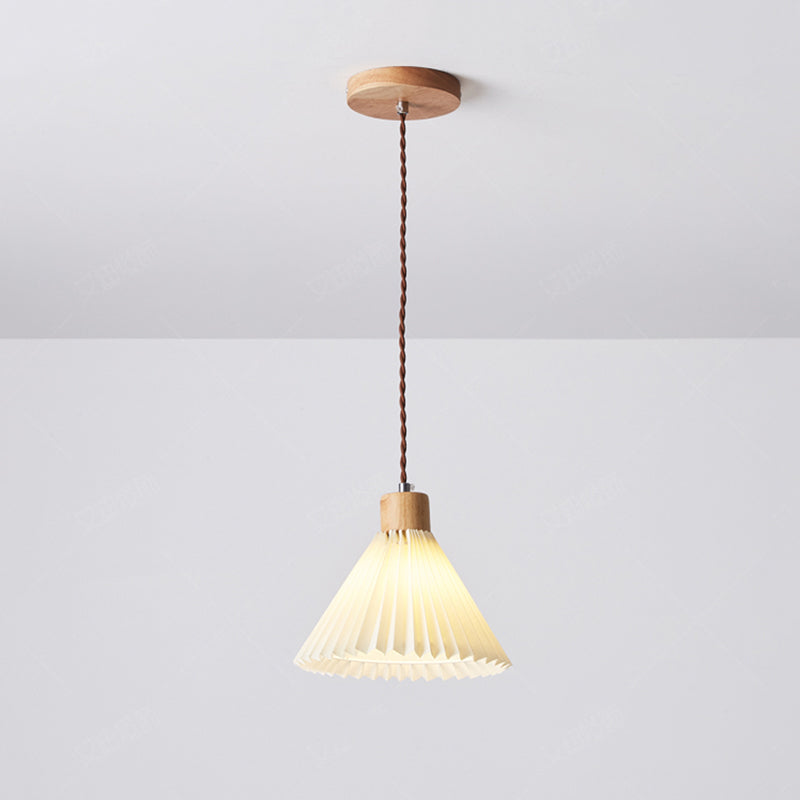 Muto Moderne LED Pendelleuchte Schlafzimmer/Wohnzimmer Weiß Holz