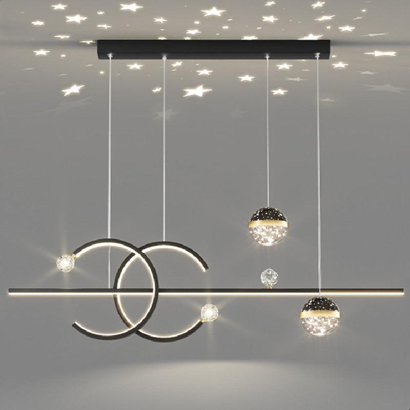 Arisha Moderne LED Pendelleuchte Esszimmer/Wohnzimmer Schwarz/Gold Stern