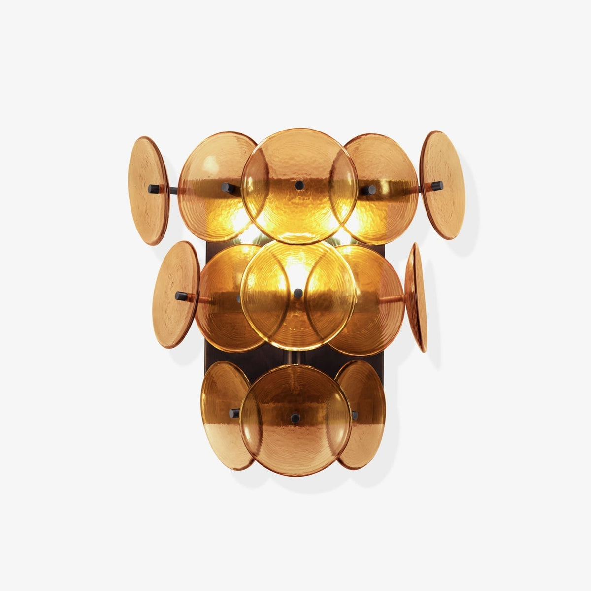 Taroe Wandleuchte aus geblasenem Bernstein-Glas im Vintage-Stil