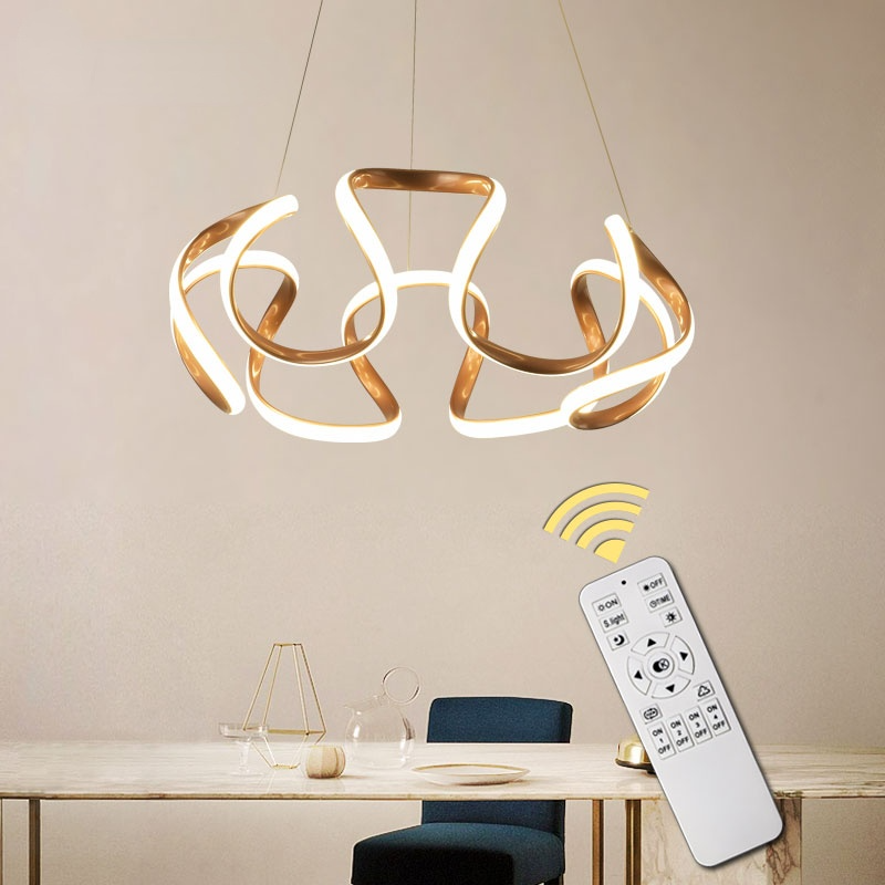 Arisha Lotus Design Pendelleuchte  LED Unregelmäßige Blume Gold/Silber