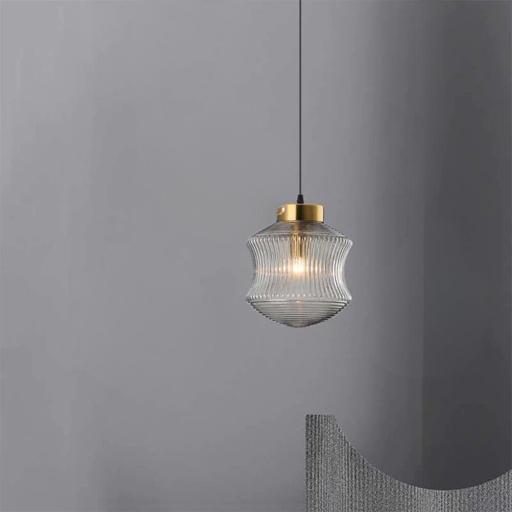 Valentina Modern LED Pendelleuchte Rauch Grau Glas Schlafzimmer