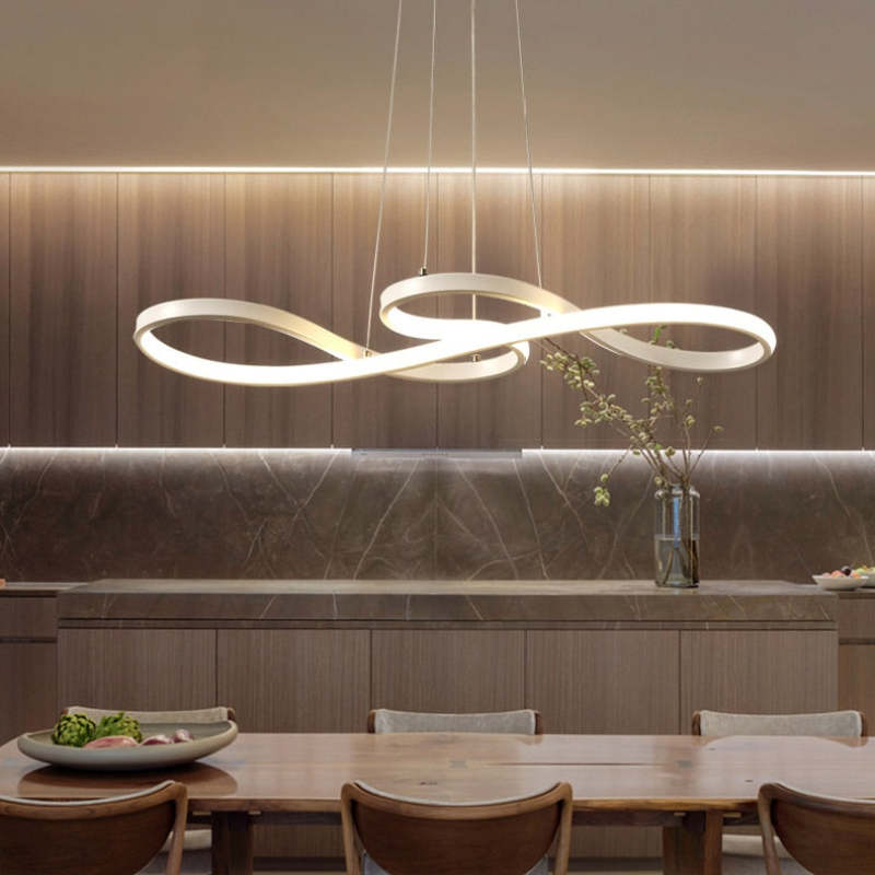 Arisha Modern LED Pendelleuchte Schwarz Weiß Gold Metall Wohnzimmer