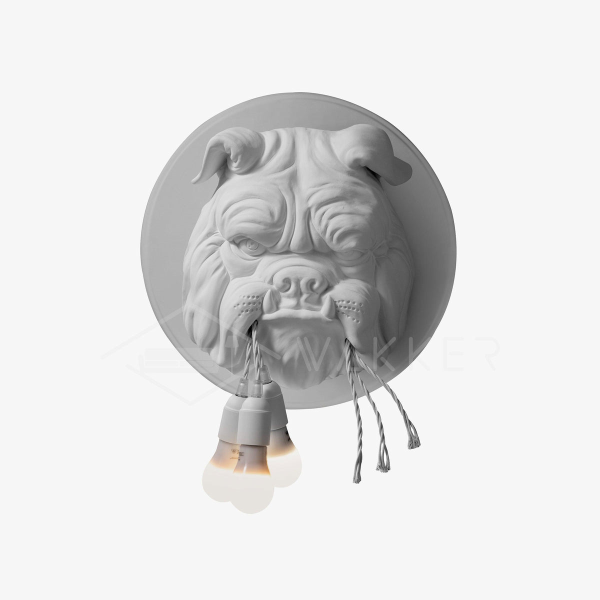 Umeri Wandleuchte Bulldog-Skulptur whimsisch
