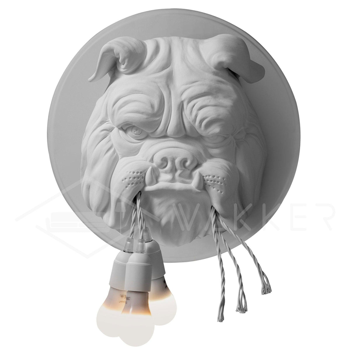 Umeri Wandleuchte Bulldog-Skulptur whimsisch