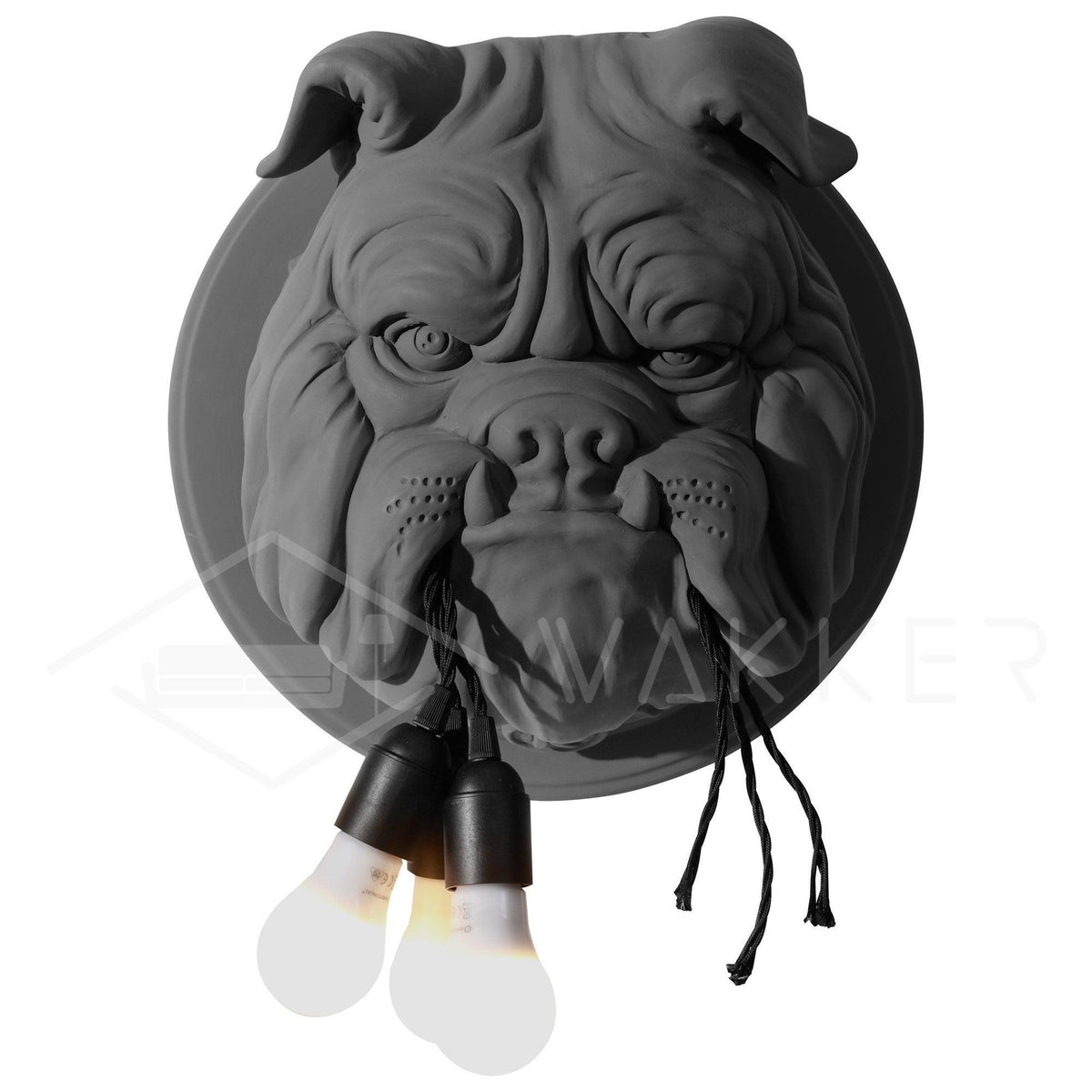 Umeri Wandleuchte Bulldog-Skulptur whimsisch