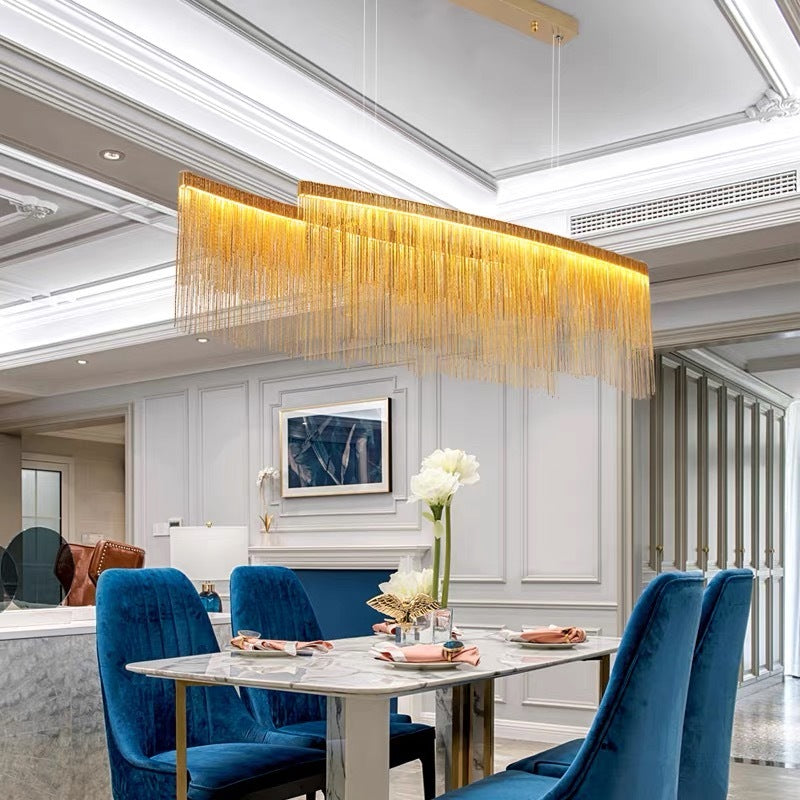 Kristy Modern Quasten Kronleuchter Gold/Chrom LED Metall Esszimmer