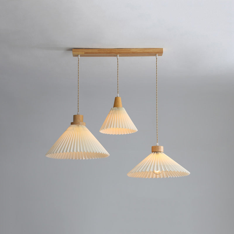 Muto Moderne LED Pendelleuchte Schlafzimmer/Wohnzimmer Weiß Holz