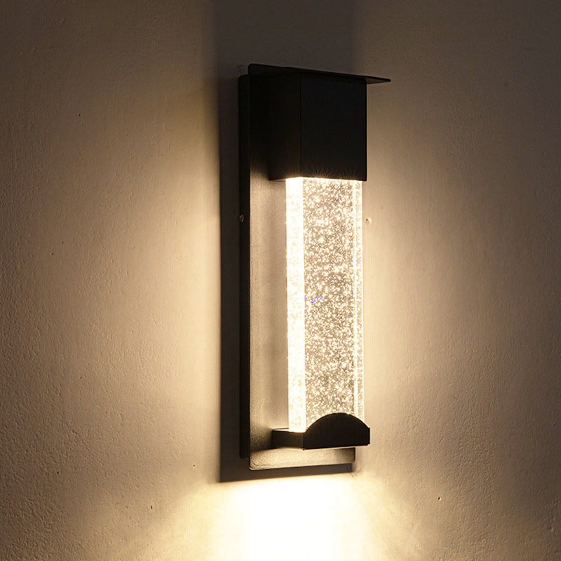 Ray Modern LED Wandleuchte Innen/Außen Gold Rechteckig Wasserdicht Metall