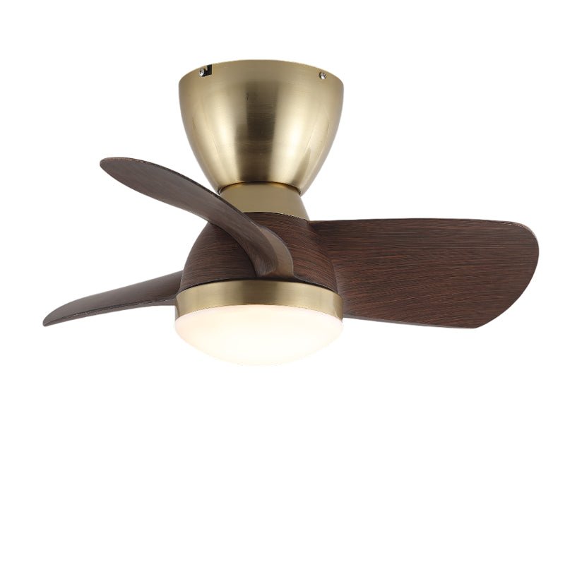 Aldiian minimalistisch Messing-Holz-Deckenventilator mit Beleuchtung