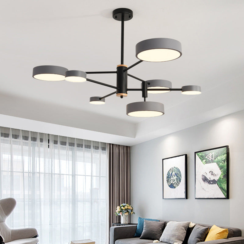 Arisha Modern LED Pendelleuchte Gold/Weiß/Grau Wohn/Schlaf/Esszimmer Esstisch Metall&Holz 3 Farbwechsel Per Schalter