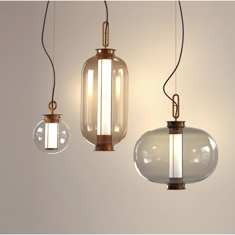 Uphaos zeitgenössische minimalistische Pendelleuchte aus Glas für das Familienleben