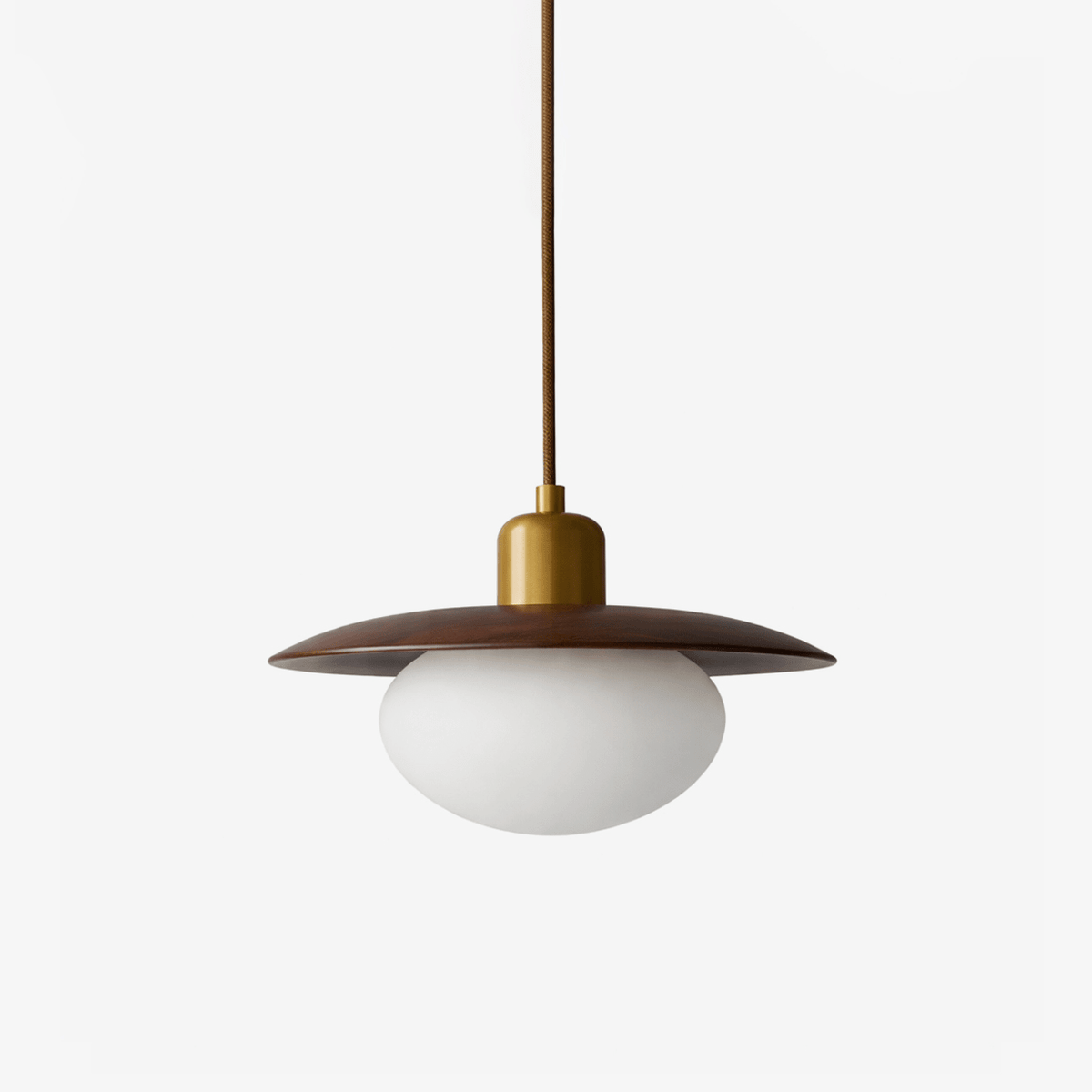 Solmere Alabaster Pendelleuchte mit Holzscheibe