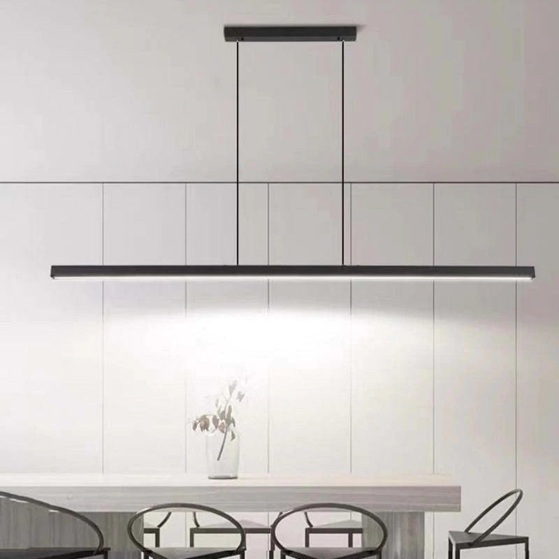 Arisha Moderne LED Pendelleuchte Linear Schwarz/Braun Esszimmer Metall