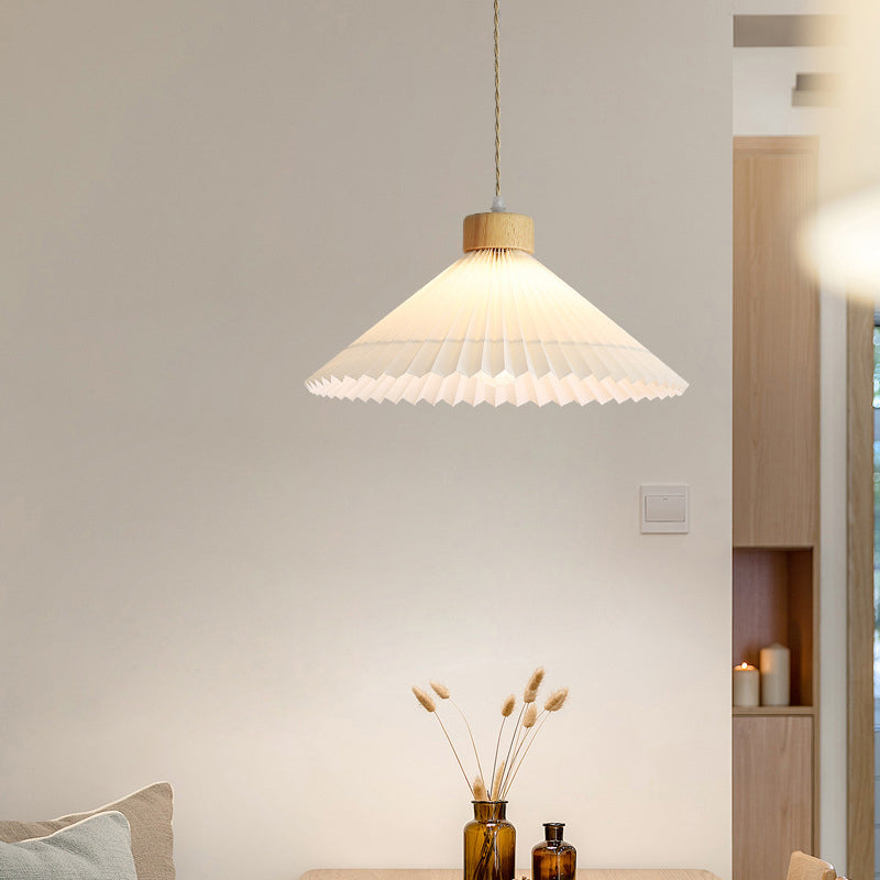 Muto Moderne LED Pendelleuchte Schlafzimmer/Wohnzimmer Weiß Holz
