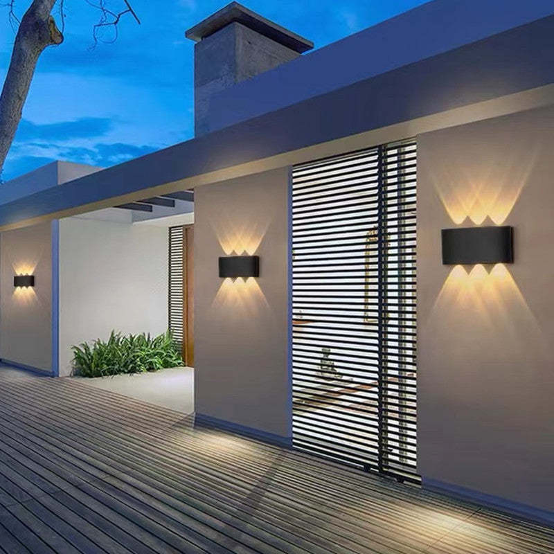 Ray  Außenwandleuchte Modern Rechteck LED  Weiß Metall Terrasse