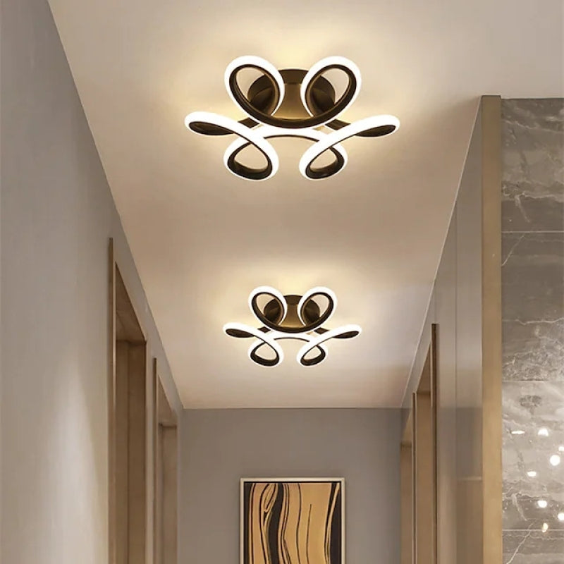 Arisha Modern Design LED Deckenleuchte Schwarz/Weiß Wohnzimmer Metall