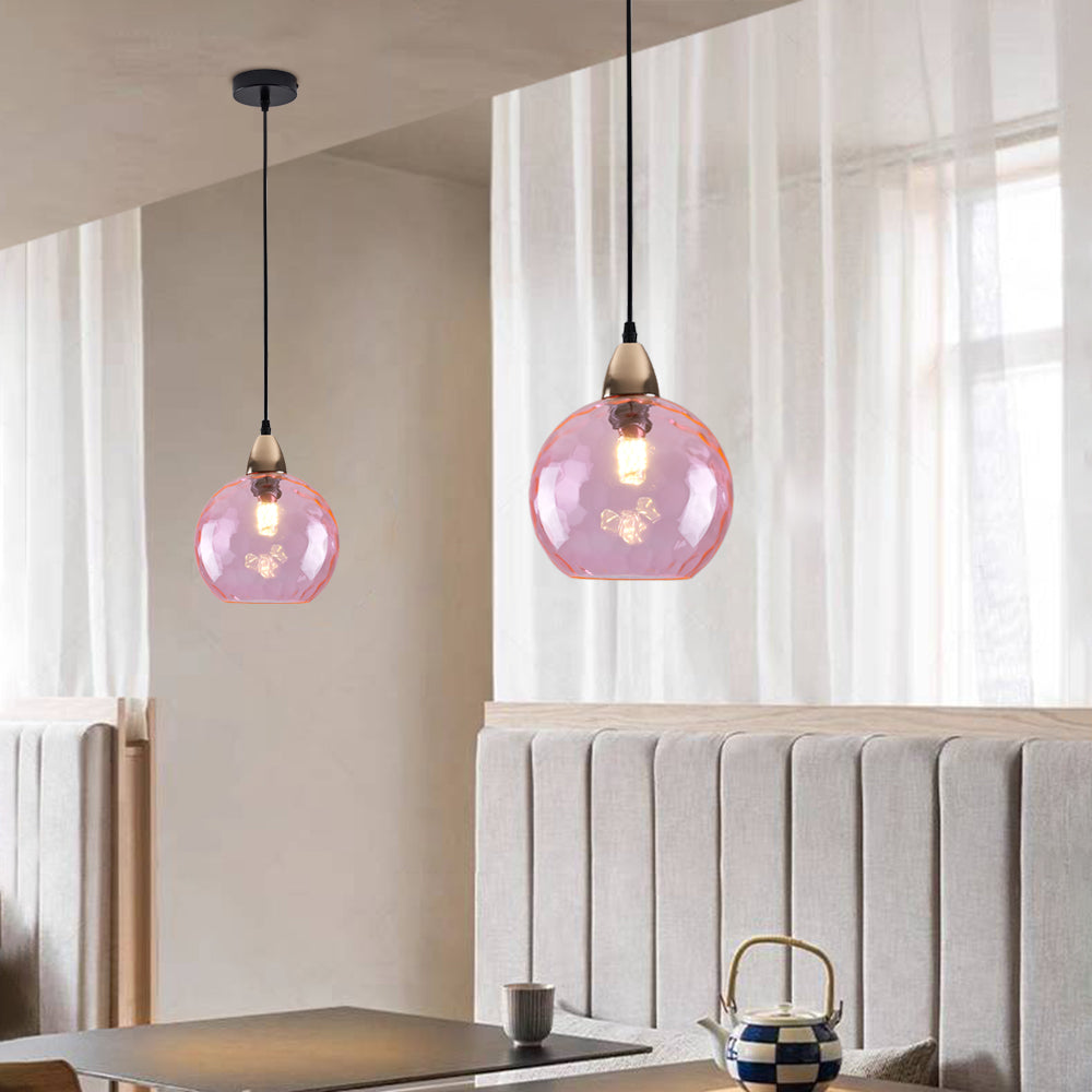 Aria Design LED Bunte Pendelleuchte Glaskugel 1 Flammig Esstisch